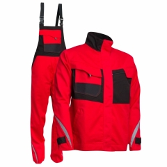 Costum salopeta cu pieptar COLORADO 35B6/35B7 Renania-Rosu-XS