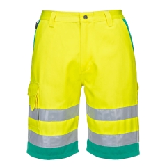 Pantaloni scurti reflectorizanti Hi-Vis L043 Portwest-Galben/Teal-S