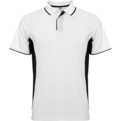 Tricou polo Montmelo bărbați - ALB/NEGRU