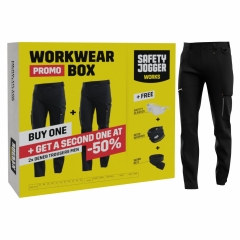 Pachet pantaloni de lucru elastici si confortabili WORKWEAR BOX DENEB Safety Jogger -Black-44