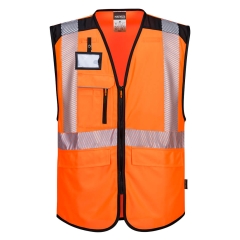 Vesta reflectorizanta HiVis Executiv PW309 Portwest-L-Portocaliu/Negru