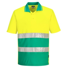 Tricou polo reflectorizant Hi-Vis cu protectie UV S175 Portwest-Galben/Teal-S