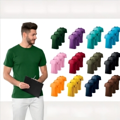 Set 3 tricouri pentru barbati Marimi Mari 129 - Albastru Deschis - 4XL