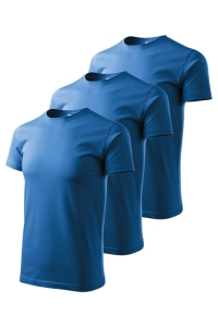 Set 3 tricouri pentru barbati Marimi Mari 129 - Albastru Azuriu - 4XL