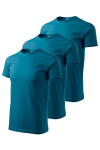 Set 3 tricouri pentru barbati Marimi Mari 129 - Albastru Petrol - 4XL