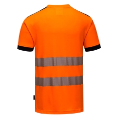 Tricou polo reflectorizant Hi-Vis T181 Portwest-Portocaliu/Negru-XS